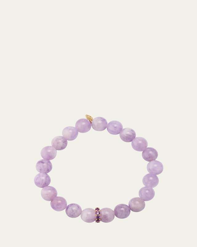 14k Yellow Gold Rondelle Amethyst Bracelet